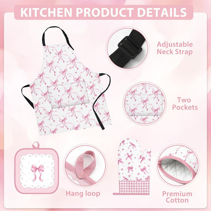 Sanwarm Kitchen Set of 10, for Cooking Coquette Bow