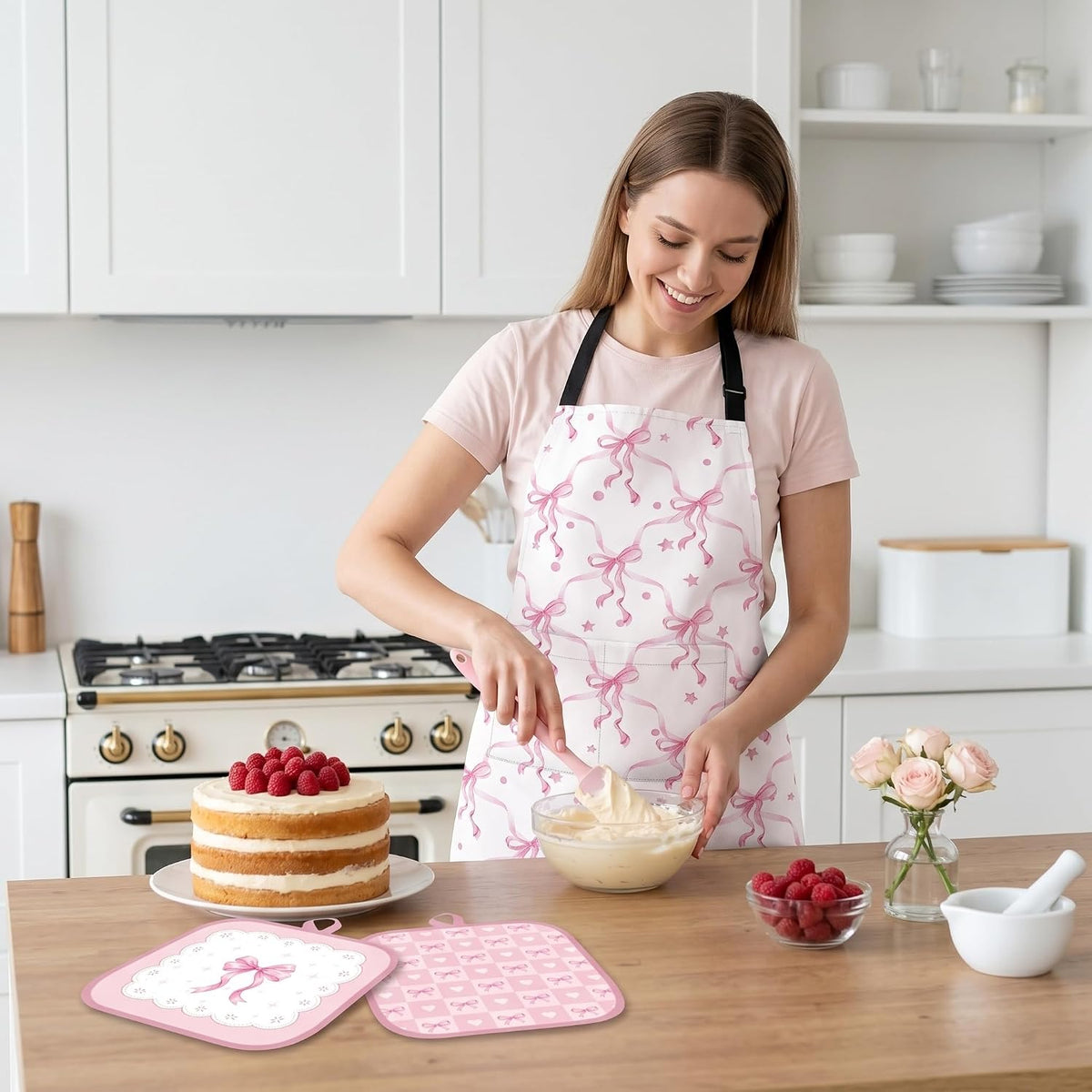 Sanwarm Kitchen Set of 10, for Cooking Coquette Bow