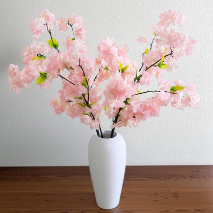 Artificial Cherry Blossom Stems, 39 Inch Pink Silk Flowers, Tall Branches for Home Wedding Centerpiece Decoration, 4 Pcs