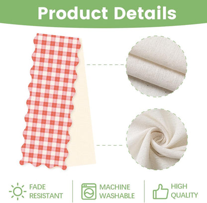 Pink White Buffalo Plaid Table Runner, 13x72 Inch Classic Rustic Farmhouse Kitchen Dining Table Decoration Red White Checkered Scalloped Tables Runners for Home Kitchen Holiday Party Christmas