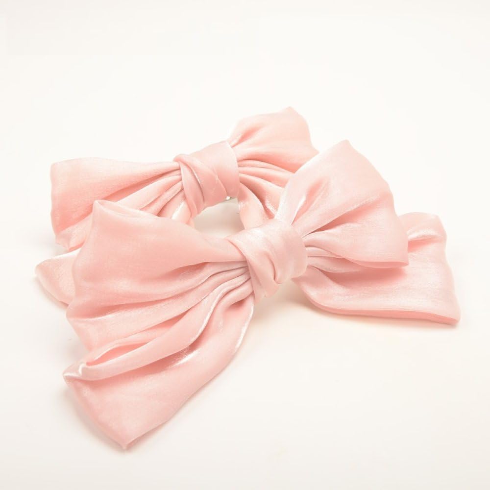 2 Pack Bow Curtain Tiebacks Clip Aesthetic Tie Backs for Curtains, Home Decor Living Room Curtain Decoration Clip, Light Pink