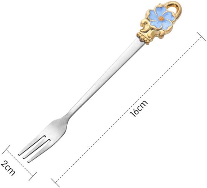 8pcs Set Spoon Fork Flower Printed Handle 304 Stainless Steel Teaspoons Dinner Spoon Stirring Forks Sugar Spoons for Coffee，Pink