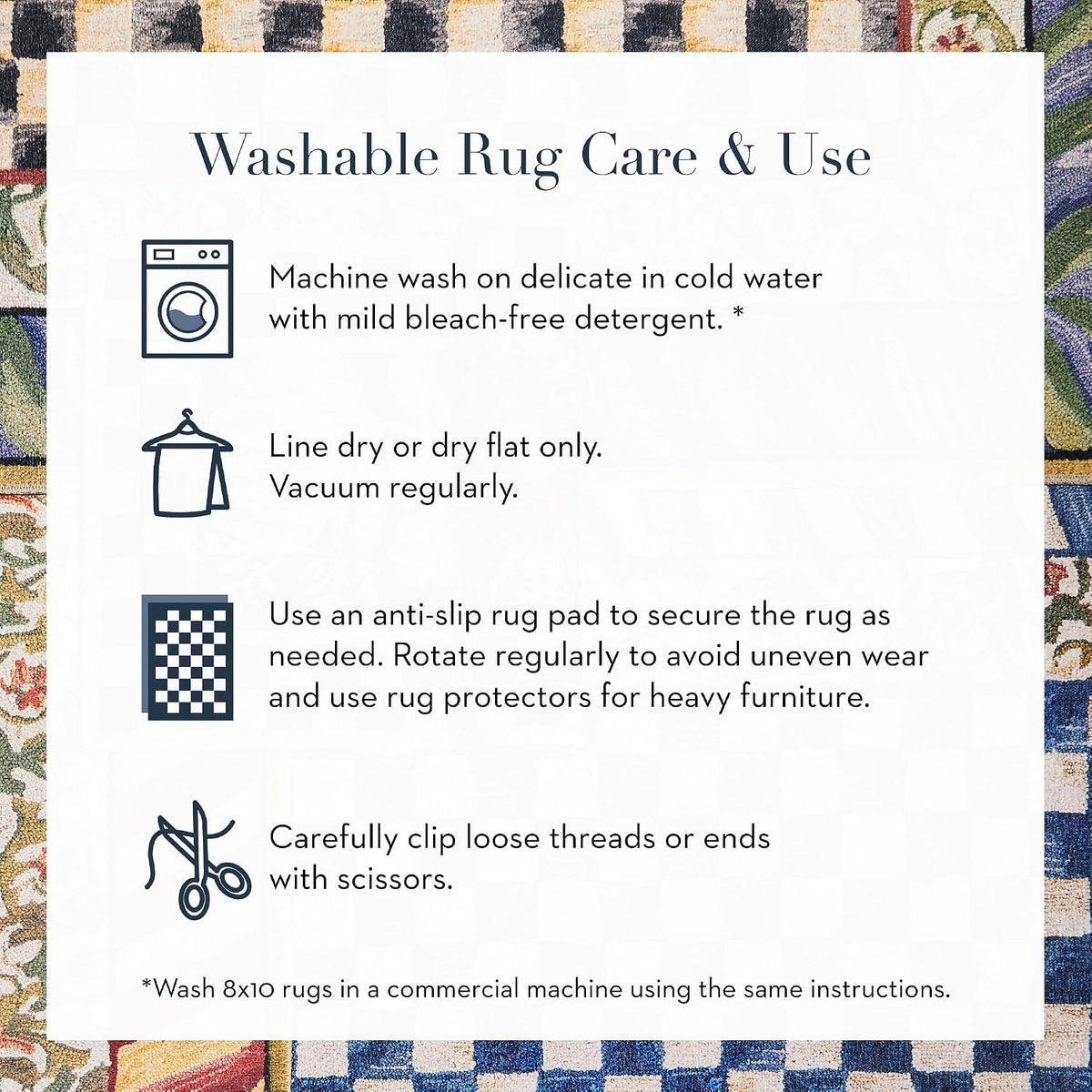 Washable Rug, 24x36, Pink-and-White Rosy Checkered