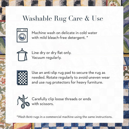 Washable Rug, 24x36, Pink-and-White Rosy Checkered