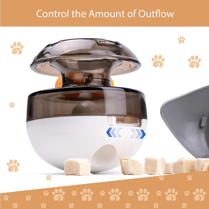 Cat Treat Puzzle Toy, Auto-Balancing Pet Food Dispenser - Brain Stimulating - Slow Feeder - Boredom Relief Kitten Toys, Interactive Training, Toy for Indoor Bored Cats (Pink, Rabbit)