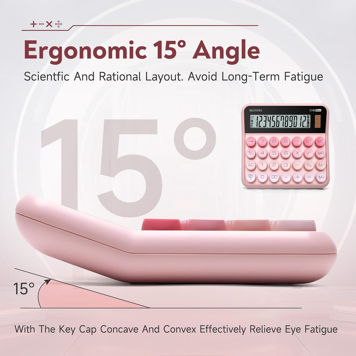 Desktop Calculator, 12 Digit HD Display with% Key