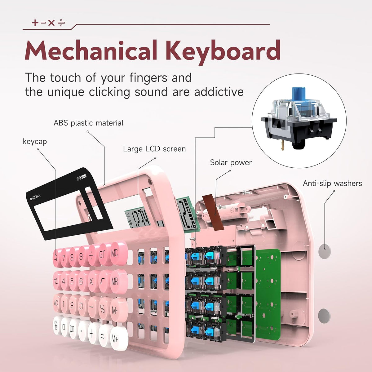 Desktop Calculator, 12 Digit HD Display with% Key