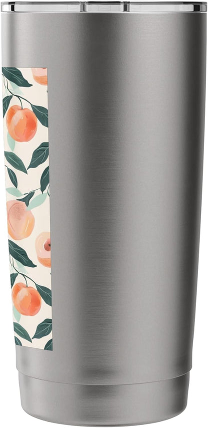 Peach Pattern Art Vintage Fruit Stainless Steel Insulated Tumbler