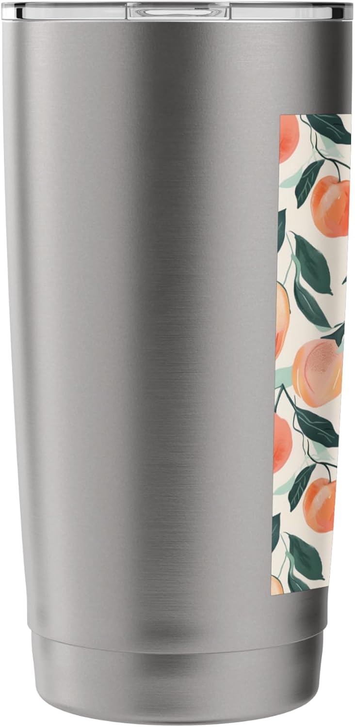 Peach Pattern Art Vintage Fruit Stainless Steel Insulated Tumbler