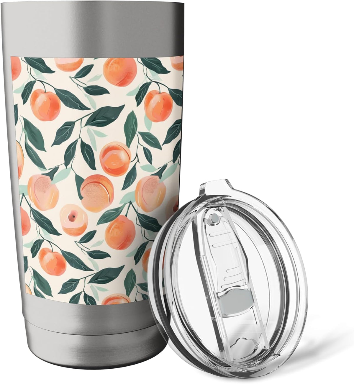 Peach Pattern Art Vintage Fruit Stainless Steel Insulated Tumbler