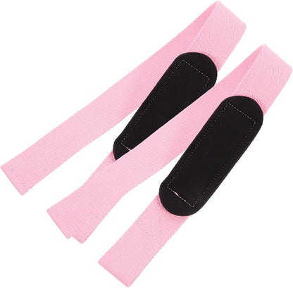 2pcs Women’s Weightlifting Wrist Straps Pink Fitness Wrist Support Wraps for Deadlift Training Grip Workout Gym Protection