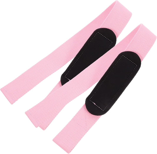 2pcs Women’s Weightlifting Wrist Straps Pink Fitness Wrist Support Wraps for Deadlift Training Grip Workout Gym Protection