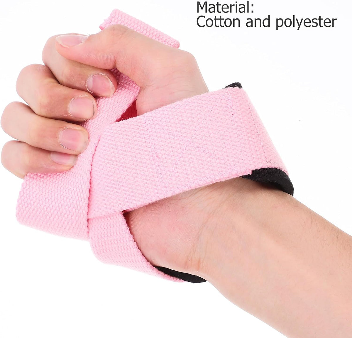 2pcs Women’s Weightlifting Wrist Straps Pink Fitness Wrist Support Wraps for Deadlift Training Grip Workout Gym Protection