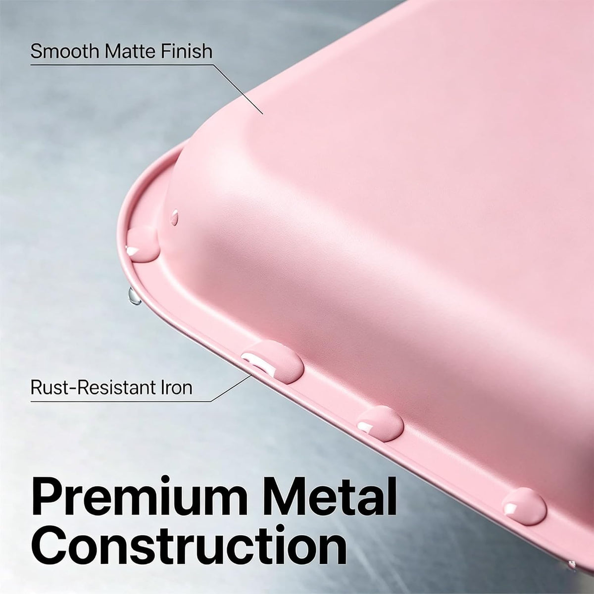 Metal Tray with PVC Soft Magnetic Lid Cover Large Cute Decorative Tray Serving Trays for Home Decor, Coffee Table, Tea, Snacks, Gifts - 11" x 7" (Pink)