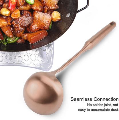 Ladle and Metal Spatula, Soup Spoon and Wok Spatula For Cooking/Serving (soup ladle-Rose Gold)