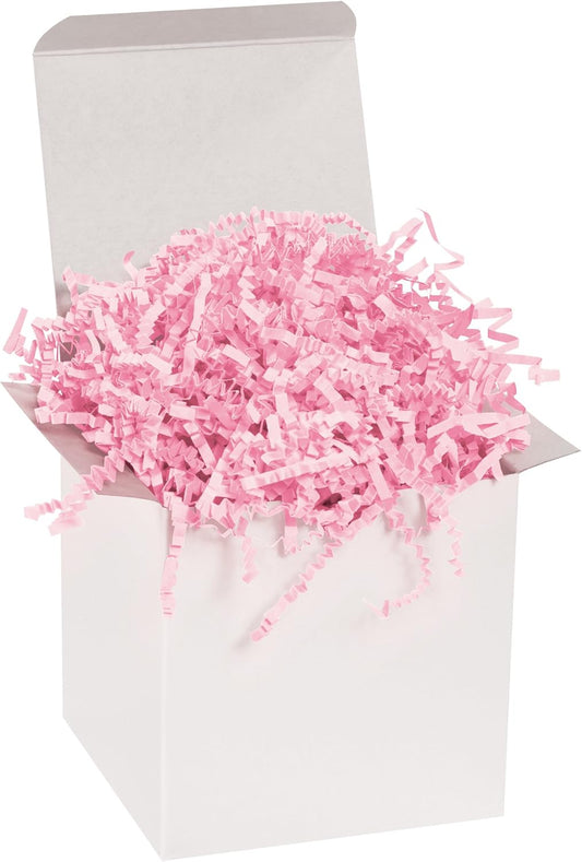 Light Pink Crinkle Paper Filler (10lb) - Shredded Paper for Basket Stuffing, Shipping, Packaging, Confetti, Crafts & Holidays - Crinkle Cut