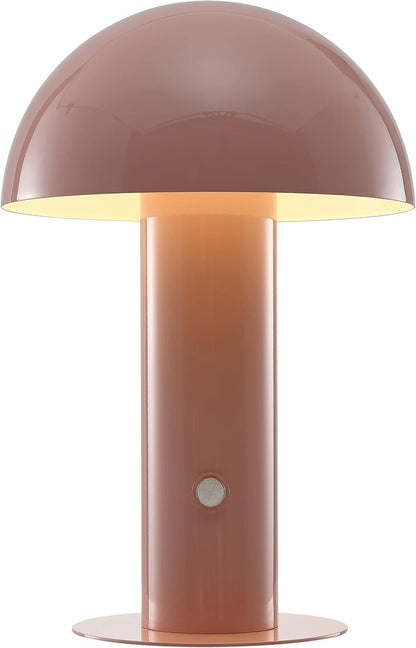 Boletus Mushroom Desk Lamp 10.75" Metal LED, Pink