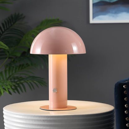 Boletus Mushroom Desk Lamp 10.75" Metal LED, Pink