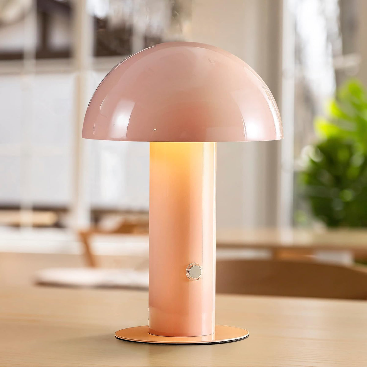 Boletus Mushroom Desk Lamp 10.75" Metal LED, Pink