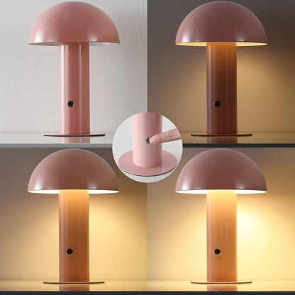 Boletus Mushroom Desk Lamp 10.75" Metal LED, Pink