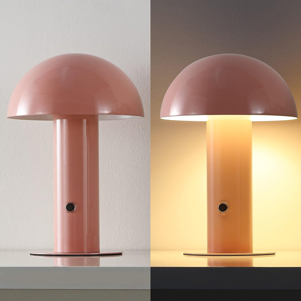 Boletus Mushroom Desk Lamp 10.75" Metal LED, Pink