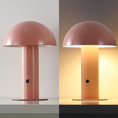 Boletus Mushroom Desk Lamp 10.75" Metal LED, Pink