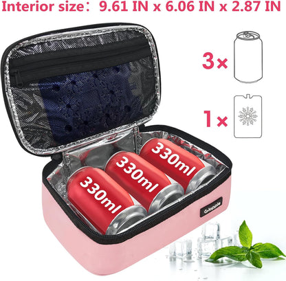 Small Lunch Bag, Insulated Lunch Box for Adults & Kids, Pink
