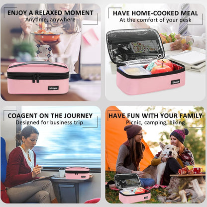 Small Lunch Bag, Insulated Lunch Box for Adults & Kids, Pink