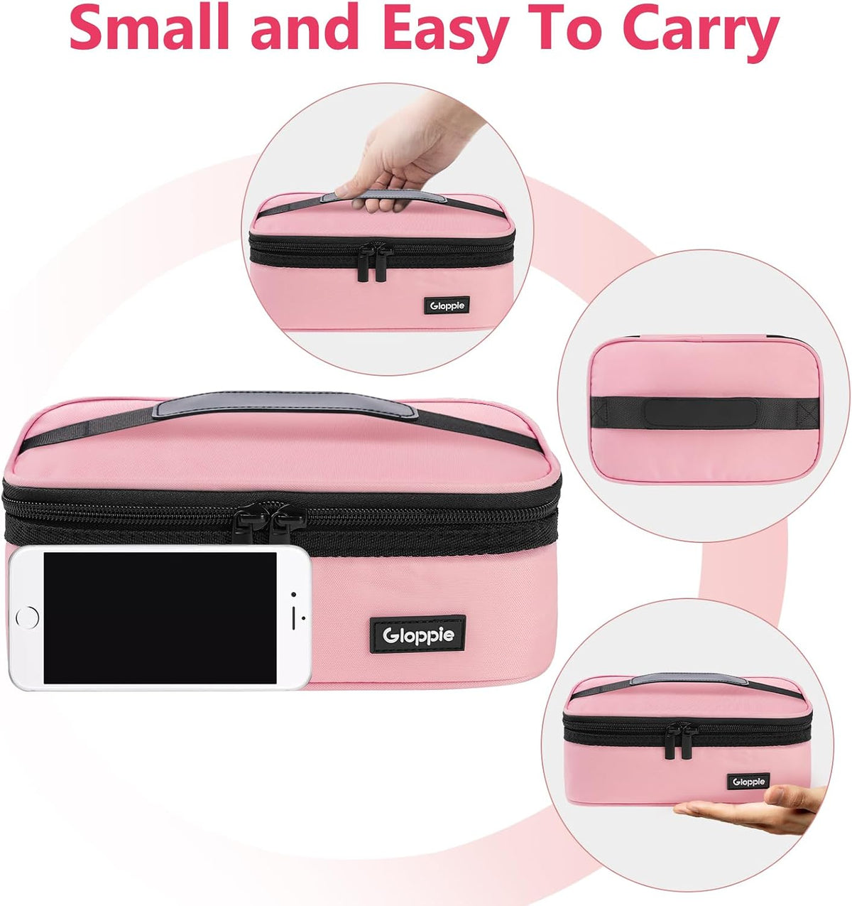 Small Lunch Bag, Insulated Lunch Box for Adults & Kids, Pink