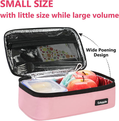 Small Lunch Bag, Insulated Lunch Box for Adults & Kids, Pink