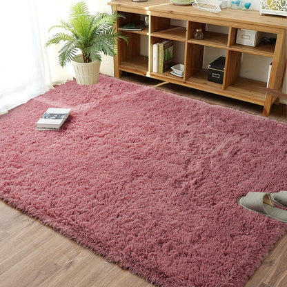 Soft Modern Indoor Large Shaggy Rug for Bedroom Livingroom Dorm Kids Room Home Decorative, Non-Slip Plush Fluffy Furry Fur Area Rugs Comfy Nursery Accent Floor Carpet 3x5 Feet, Blush