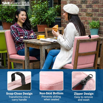 Skil-Care Seat Buddy Cushion, Foldable, 16x16, Pink Cozy Cloth, 914353