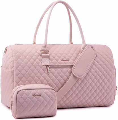 Travel Duffle Bag, Weekender Bag for Women with Toiletry Bag, Carry on Overnight Bag with Shoe Compartment, Gym Duffel Bag with Wet Pocket, Mommy Hospital Bags for Labor and Delivery