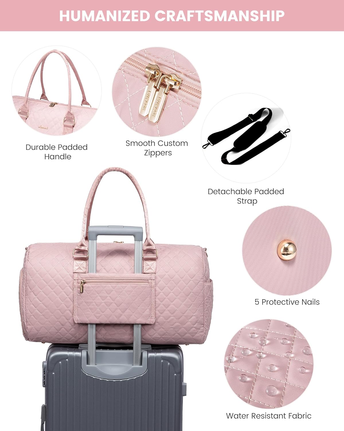 Travel Duffle Bag, Weekender Bag for Women with Toiletry Bag, Carry on Overnight Bag with Shoe Compartment, Gym Duffel Bag with Wet Pocket, Mommy Hospital Bags for Labor and Delivery
