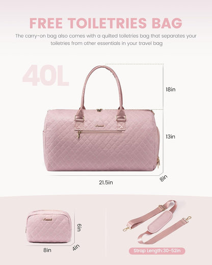 Travel Duffle Bag, Weekender Bag for Women with Toiletry Bag, Carry on Overnight Bag with Shoe Compartment, Gym Duffel Bag with Wet Pocket, Mommy Hospital Bags for Labor and Delivery