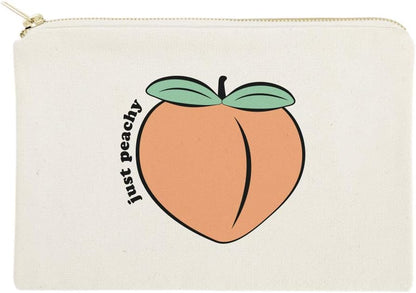 The Cotton & Canvas Co. Just Peachy Summer Beach Cosmetic Bag and Travel Make Up Pouch