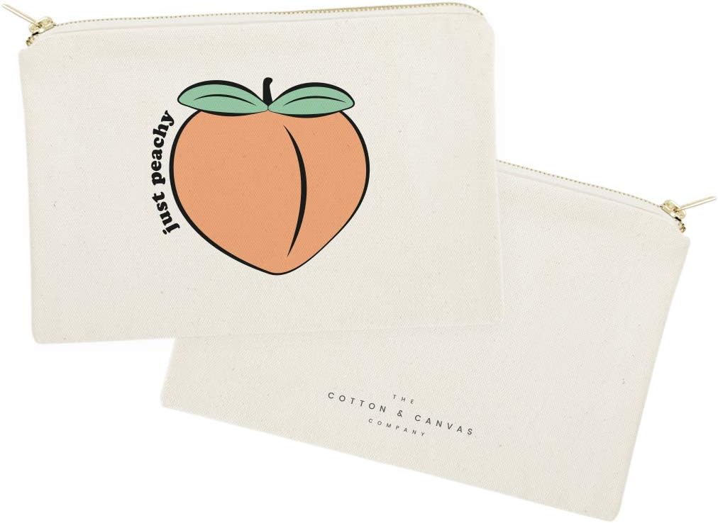 The Cotton & Canvas Co. Just Peachy Summer Beach Cosmetic Bag and Travel Make Up Pouch