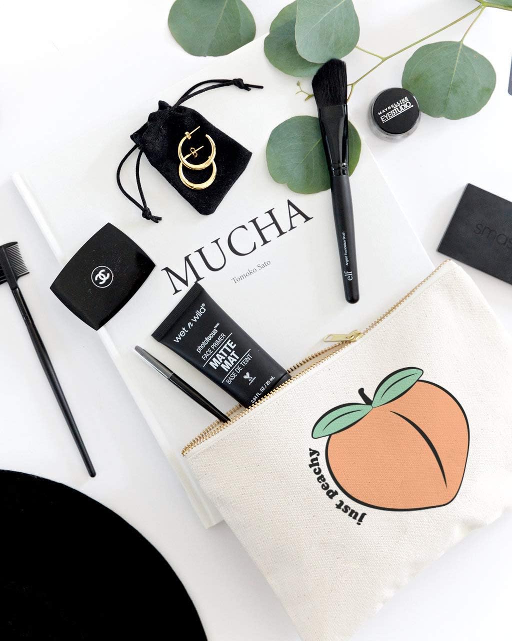 The Cotton & Canvas Co. Just Peachy Summer Beach Cosmetic Bag and Travel Make Up Pouch
