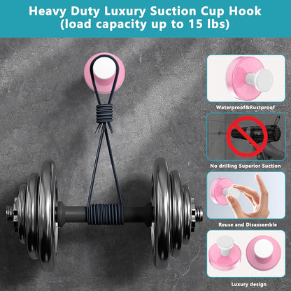 Suction Cup Hooks for Shower,Removable No Drill Towel Hook,Pink White 4 Pcs