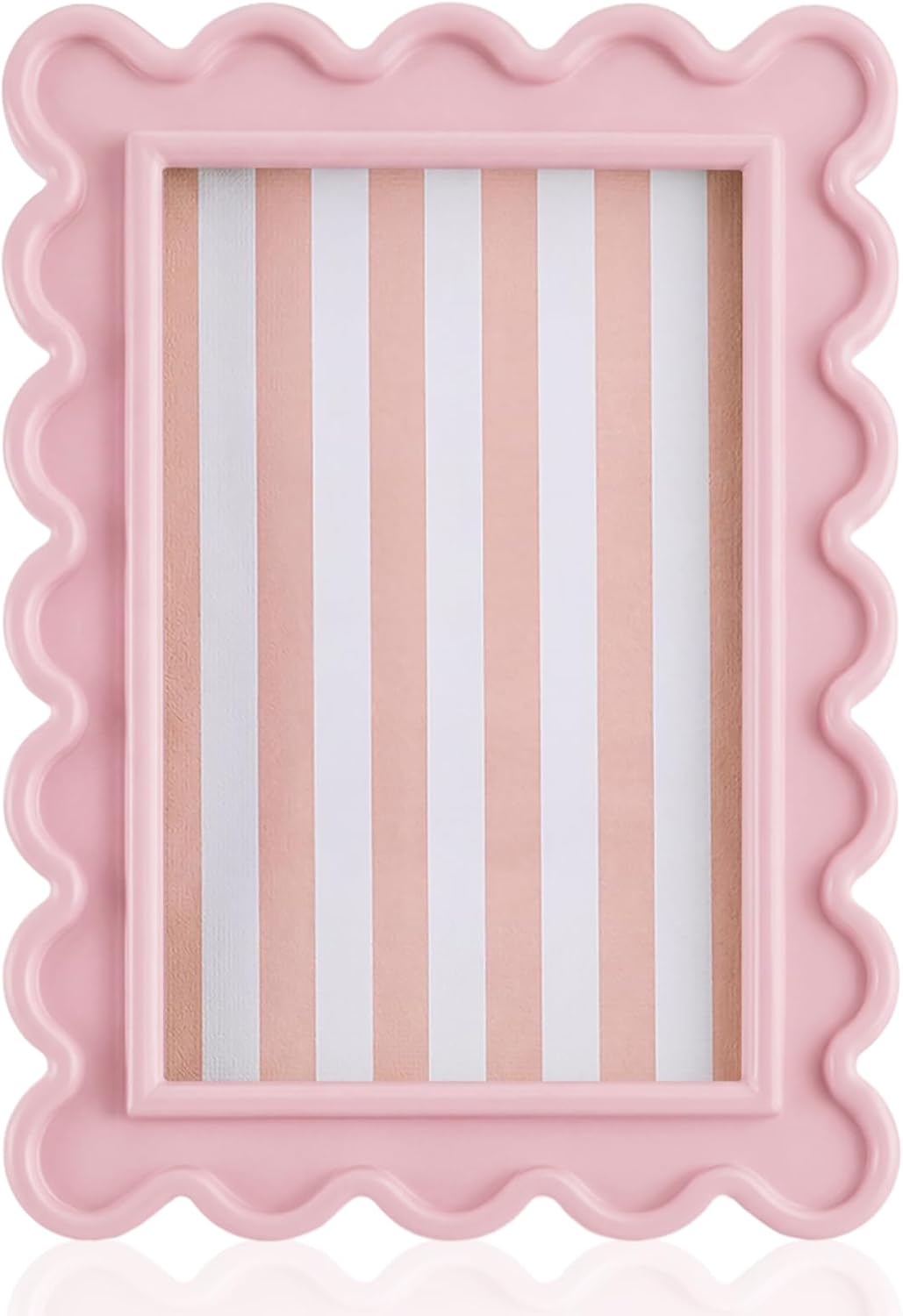 4x6 Inches Light Pink Flower Wavy Scalloped Picture Frame Cute
