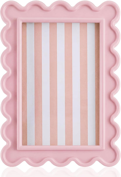 4x6 Inches Light Pink Flower Wavy Scalloped Picture Frame Cute