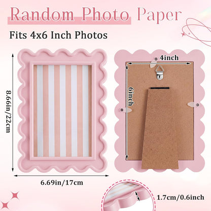 4x6 Inches Light Pink Flower Wavy Scalloped Picture Frame Cute