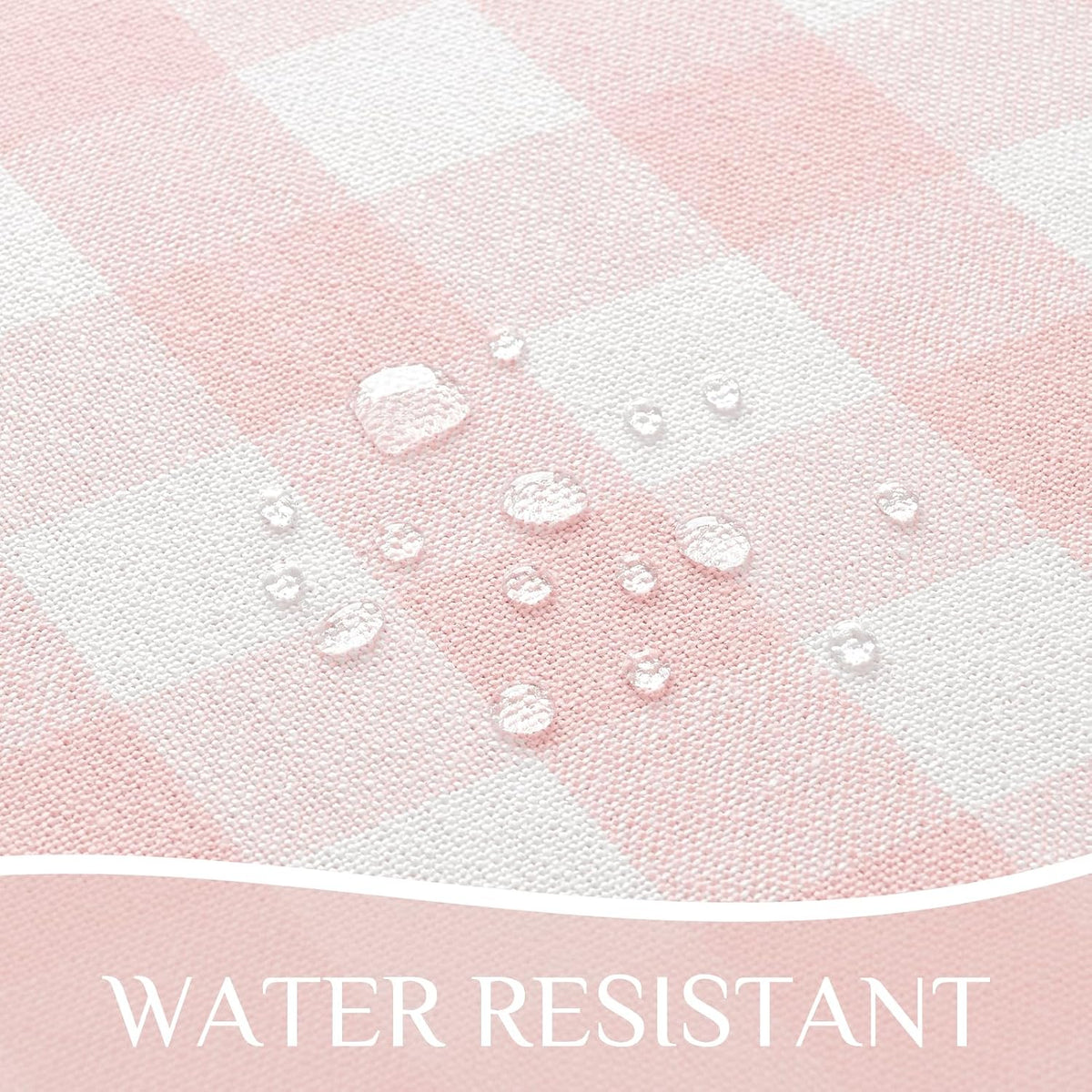 Gingham Round Tablecloth with Tassel, Pink, 70" x 70"