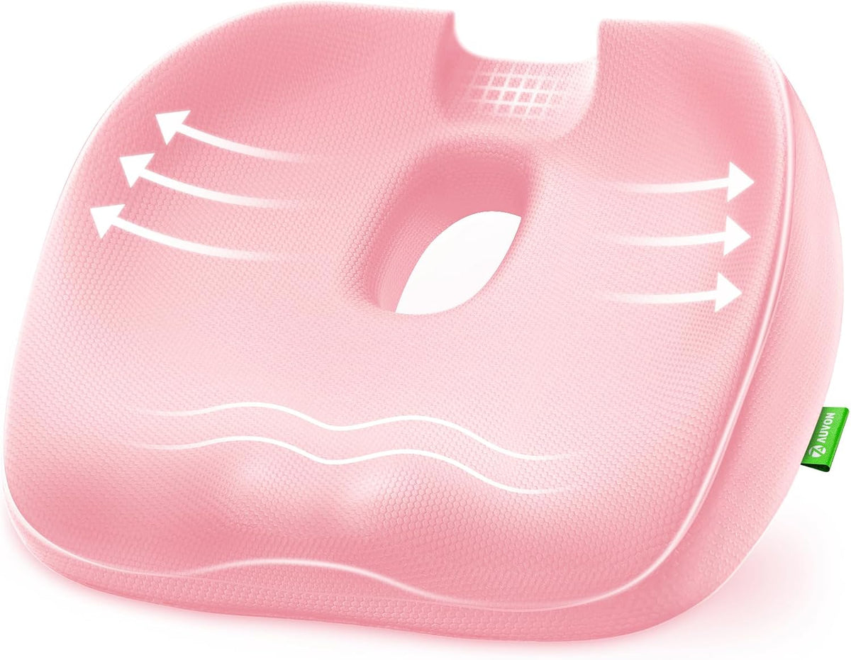 Innovative Donut Pillow Hemorrhoids Scientific Center Hole and Tailbone Cutout, Orthopedic Pain Relief Donut Seat Cushion for Coccyx, Sciatica, Postpartum Pregnancy, After Surgery Sitting Relief