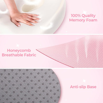 Innovative Donut Pillow Hemorrhoids Scientific Center Hole and Tailbone Cutout, Orthopedic Pain Relief Donut Seat Cushion for Coccyx, Sciatica, Postpartum Pregnancy, After Surgery Sitting Relief