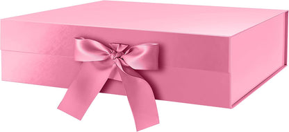 Large Pink Gift Box with Lid for Presents 13x9.7x3.4 Inches
