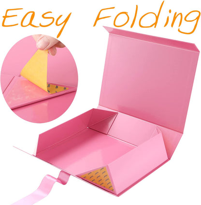 Large Pink Gift Box with Lid for Presents 13x9.7x3.4 Inches