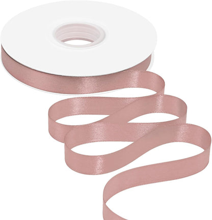 50 Yards Double Faced Peach Pink Satin Ribbon 5/8 inch Solid Ribbon for Gift Wrapping Crafts Wedding Decoration Bow