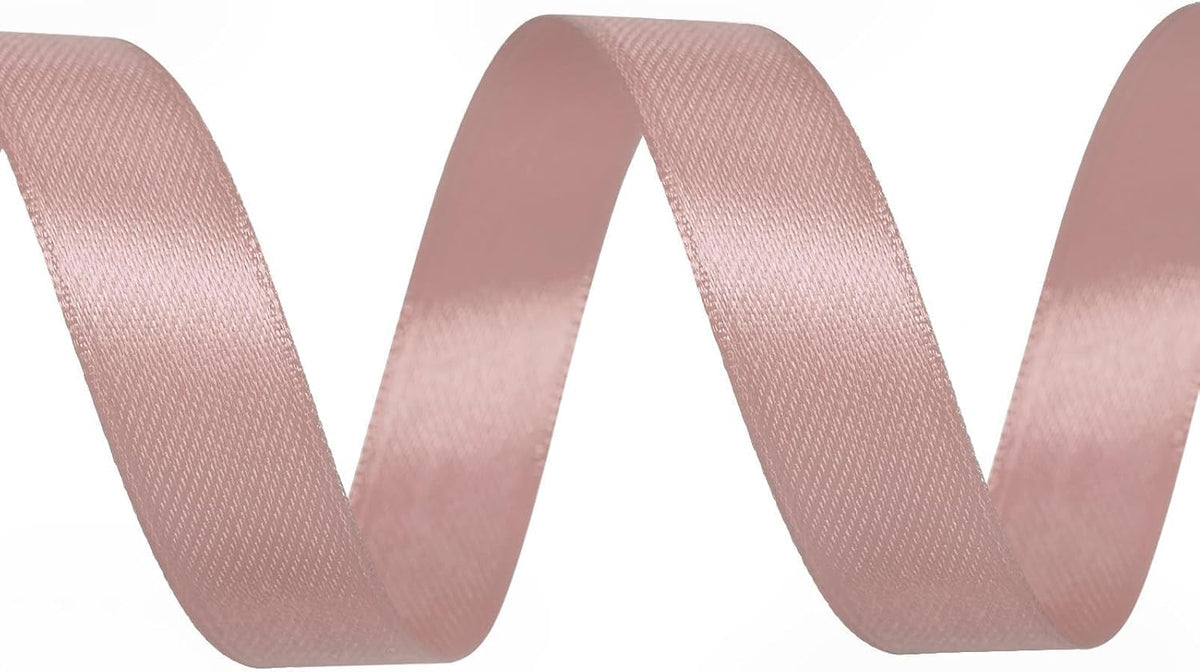 50 Yards Double Faced Peach Pink Satin Ribbon 5/8 inch Solid Ribbon for Gift Wrapping Crafts Wedding Decoration Bow