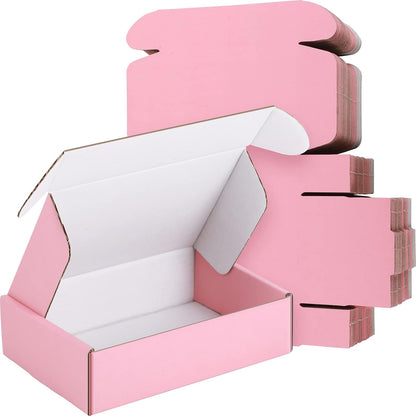 Spakon 50 Packs Shipping Boxes, Cardboard, Pink, 6 x 4 x 1.6 Inches